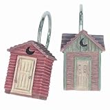 Blonder Home Accents Expressions Linda Spivey Outhouse Set of 12 Shower Hooks