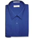 Men's ROYAL BLUE Color Dress Shirt w/ Convertible Cuffs
