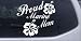 8in X 8.7in White -- Proud Marine Mom Hibiscus Flowers Military Car Window Wall Laptop Decal Sticker