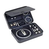 Scatola del Tempo TESORO D Fine Leather Zippered Jewelry Collectors Travel Box
