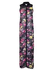 Floral Print Corset   Waistline Slit Chiffon Tunic 