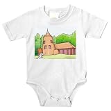Onesie with man, onlooker, Latvia, happy, trees, tower, Europe, farm, storage, landscape, watching, house