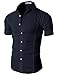 H2H Mens Casual/Dress Basic Designed Button Closure Slim Fit Shirts