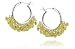 Silver hoop earring mutli rows of citrine beads