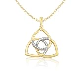 10k Two-Tone Gold Love Knot Diamond Pendant (0.07 cttw, G-H Color, I2 Clarity), 18