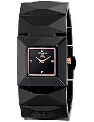 Kenneth Jay Lane Womens KJLANE-2801 Mode Analog Display Japanese Quartz Black Watch