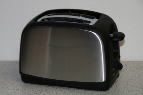 Edelstahl Toaster - Schwarz und gebürsteter 