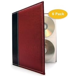 Bellagio Italia CD/DVD Storage Binders (6 Pack Burgundy)