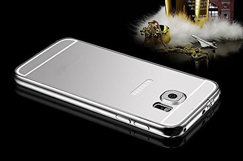 1 Samsung S6 :Luxury Fashion Mirror Ultra Slim Metal Case with Aluminum Frame Hard Back Cover (Silver)