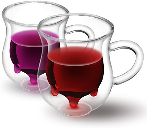 Lionbay® Half Transparent Heat-Resisting Double-layer Glass Cup for Coffee/Milk/Juice/Tea, Cute Calf Design