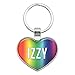 Metal Keychain Key Chain Ring Rainbow I Love Heart Names Female I Ione - Izzy