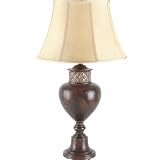 Royce Lighting Bob Mackie Style 1-Light Table Lamp, Palladio Finish with Cream Shade
