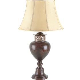 Royce Lighting Bob Mackie Style 1-Light Table Lamp, Palladio Finish with Cream Shade by Royce Lighting