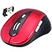 Daffodil WMS320R - Kabellose optische Maus - 5 Tasten-Funkmaus mit Scrollrad - verstellbare Abtastrate (bis zu 1600 DPI) - Daumentasten um Internetseiten vor- und zurückzublättern - Rot-Schwarz - Kompatibel mit: Microsoft Windows (8 / 7 / XP / Vista) und Apple MAC (OS X +) - keine Treiber notwendig