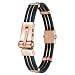 Invicta Men's Rose-Tone Stainless Steel and Rubber w/ Diamond Accent Bracelet
