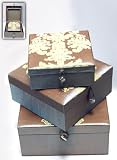 Set of Three Satin Storage Boxes - Teal / Bronze Outdoor Living