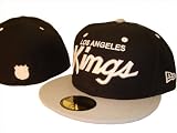 Black Los Angeles LA Kings New Era 5950 Fitted Size 7 Baseball Cap Hat