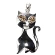STERLING SILVER BROOCH 47X27mm - Champagne CZ