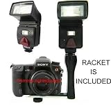 Zoom & Bounce Twin Flash For Canon EOS Rebel XT XTI XSI T1I 1Ds 1D 20D 5D 300D 350D 450D 400D II 10D T2 TI K2 GII 7N 7NE 20D 30D 40D 50D 1000D 550D Includes Mounting Bracket + Free Mini Tripod