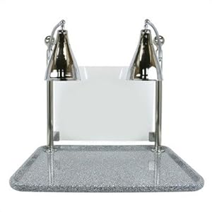 Stainless Steel Dual Lamp Deluxe Carving Station with Acrylic Sneeze Guard