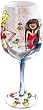 Bottom's Up 15-Ounce Ladies Night Out Handpainted Wine Glass