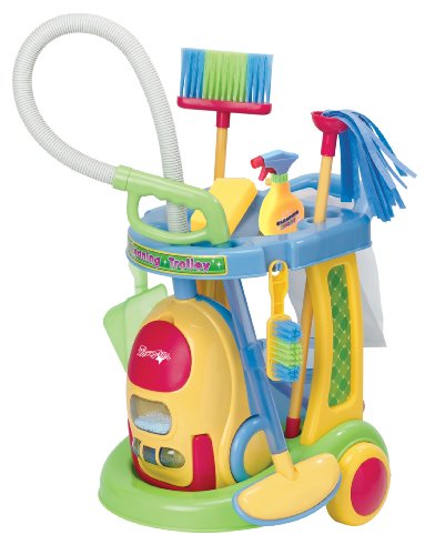 PlayGo 3080 - 10-teiliger Putztrolley mit batteriebetriebenem Staubsauger