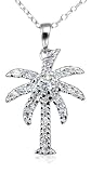 Sterling Silver Cubic Zirconia Palm Tree Pendant