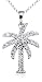 Sterling Silver Cubic Zirconia Palm Tree Pendant