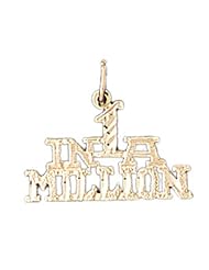 Dazzlers Solid 14 karats Gold One In A Million Charm Pendant available in three colors from jewelsberry (weights: 1 grams only)