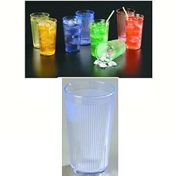 Carlisle 20 oz Crystalon, Ribbed Texture, Long Lasting Polycarbonate Tumbler / Color: Ocean Blue RimGlow / Quantity: One Dozen (12)