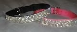 Large Pink Swarovski Crystal Rhinestone Dog Collar Fits 18-22 inch necks.