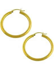 14 Karat Yellow Gold 3x28 mm Tubing Hoop Earrings