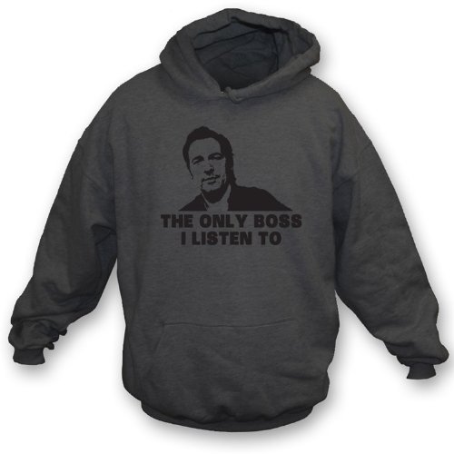 The Only Boss I Listen To (Inspired By Springsteen) Hooded Sweatshirt, Color Grey