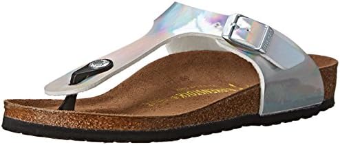 Birkenstock Gizeh Cork Footbed Sandal (Little Kid/Big Kid), Mirror Silver, 31 FR (13-13.5 N US Little Kid)