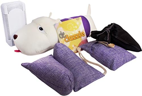 Set of 5 - Activated Charcoal Odor Absorber and Eliminator for a Perfect Home. Natural and Safe Moisture Absorber and Odor Remover for Shoes, Fridge, Closet, Bathroom, Car and Small Spaces
