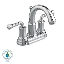 American Standard Portsmouth Centerset Lavatory Faucet with Speed Connect Drain with Lever Handles, Crescent Spout