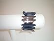 Bracelet Stretch Modern Design Pewter Color
