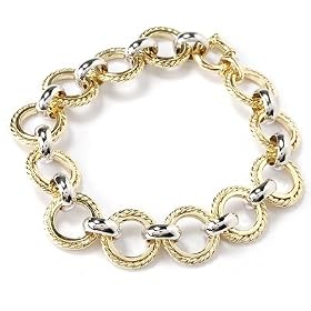 14K Yellow or White Yellow Gold 7.25 Loop Charm Bracelet by Dallas Prince Designs