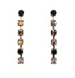 Earrings - E59 - Gold Tone Drop - Swarovski (tm) Crystals ~ Jet and Smoky Topaz (Black and Brown)