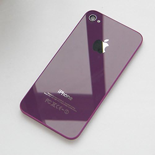 New Replacement Rear Glass Back Cover Battery Door For iphone 4 4G A1332 (Purple) + 1 Screw Driver, 2 Pentalobe Screws