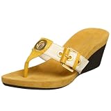  : Nine West Women's Levehim Wedge Thong,Lt Natural/Yellow,6.5 M US
