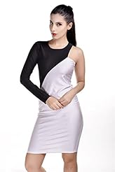 Scoop Neck One Shoulder Nylon/Spandex Bodycon Dress/Club Dress/Evening Dress/Prom Dress/Party Dress 