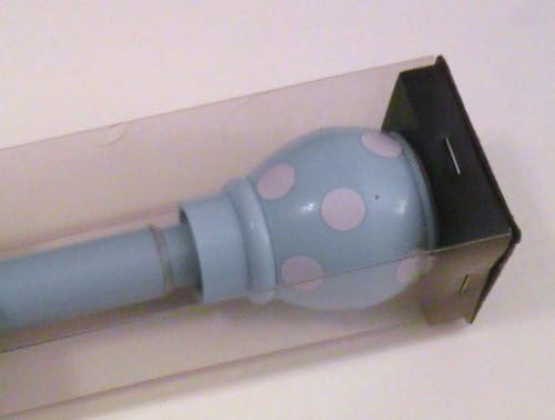 Decorative Polka Dot Shower Curtain Rod and 12 Hooks - Light Blue