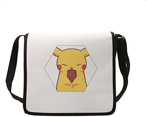 Creative Anime Pokemon Pikachu Unisex Cavans Bag Backpacks Leisure Bag Shoulder Backpack Crossbody Bags White (b)