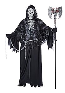 California Costumes Men's Plus-Size Evil Unchained Scary Ghost Demon Skeleton Grim Reaper Plus, Black, Plus Size