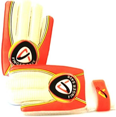 Finger Save Soccer Goalie Goalkeeper Gloves (N. Orange, 8)
