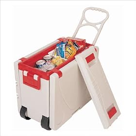 Travelers Club TCL-44037-07-RED Multi-Function Rolling Cooler with Table And 2 Chairs - Red