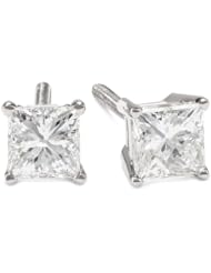 IGI Certified 18k Gold Princess-Cut 4-Prong Diamond Studs (1 1/2 cttw, H-I Color, SI1-SI2 Clarity)