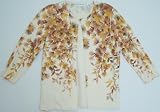 Alfred Dunner Autumn Collage Leaf Print Cardigan