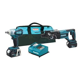 Makita LXT4 18-Volt Lithium-Ion Cordless 1 2-Inch Impact Wrench and 7 8-Inch Rotary Hammer Kit by Makita